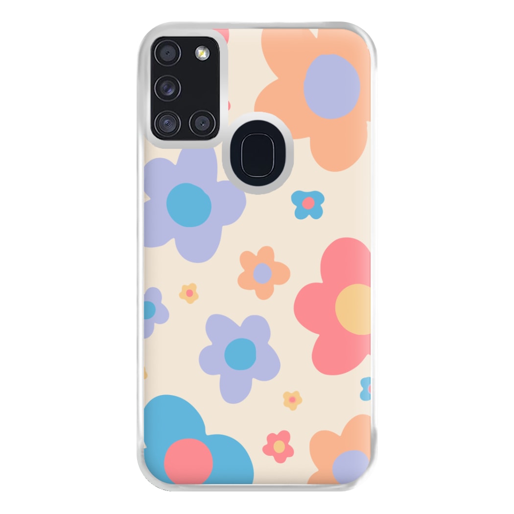 Playful Flower Pattern Phone Case for Galaxy A21s