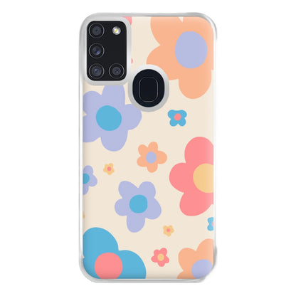 Playful Flower Pattern Phone Case for Galaxy A21s