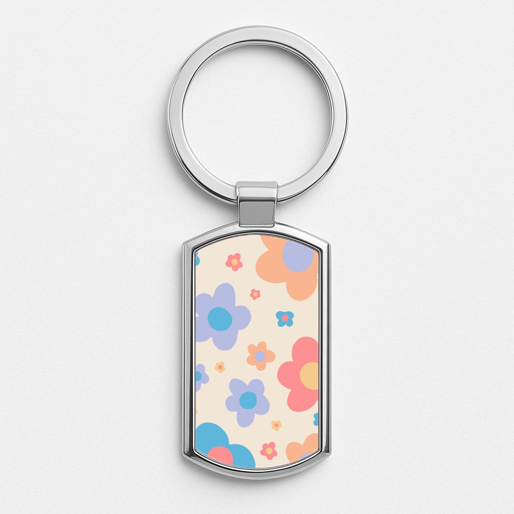 Playful Flower Pattern Luxury Keyring