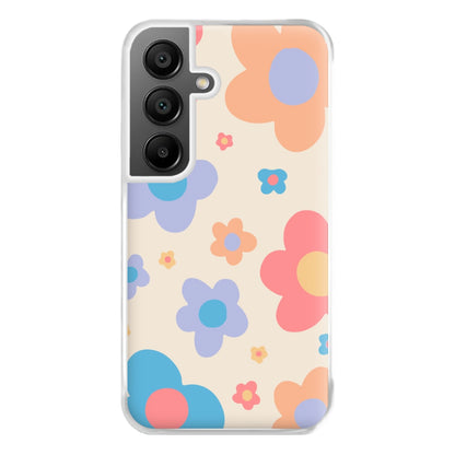 Playful Flower Pattern Phone Case for Galaxy A55