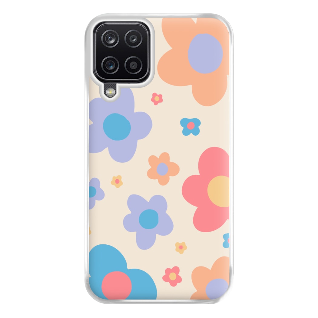 Playful Flower Pattern Phone Case for Galaxy A12