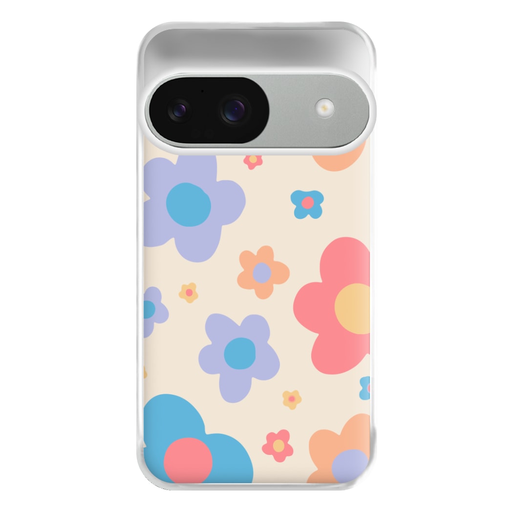 Playful Flower Pattern Phone Case for Google Pixel 9 / 9 Pro