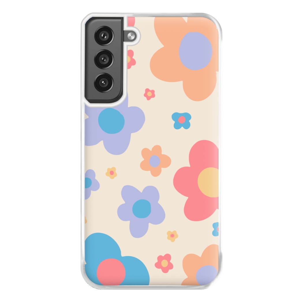 Playful Flower Pattern Phone Case for Galaxy S21FE