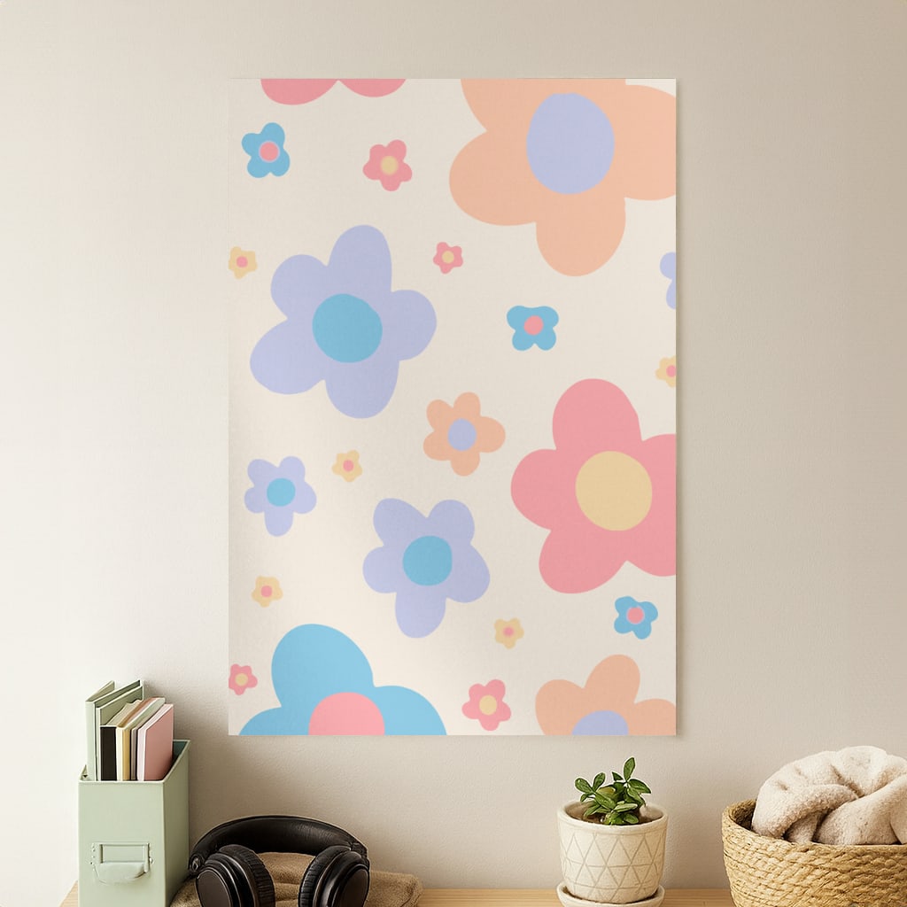 Playful Flower Pattern Poster