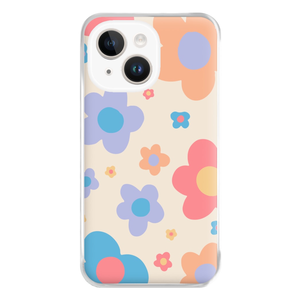 Playful Flower Pattern Phone Case for iPhone 14 Plus