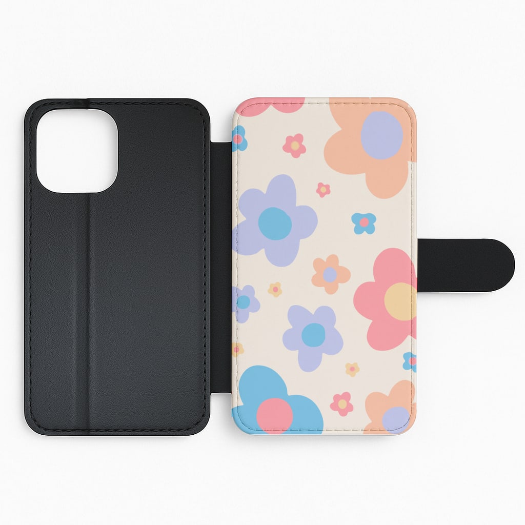 Playful Flower Pattern Flip Phone Case