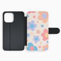 Playful Flower Pattern Flip Phone Case