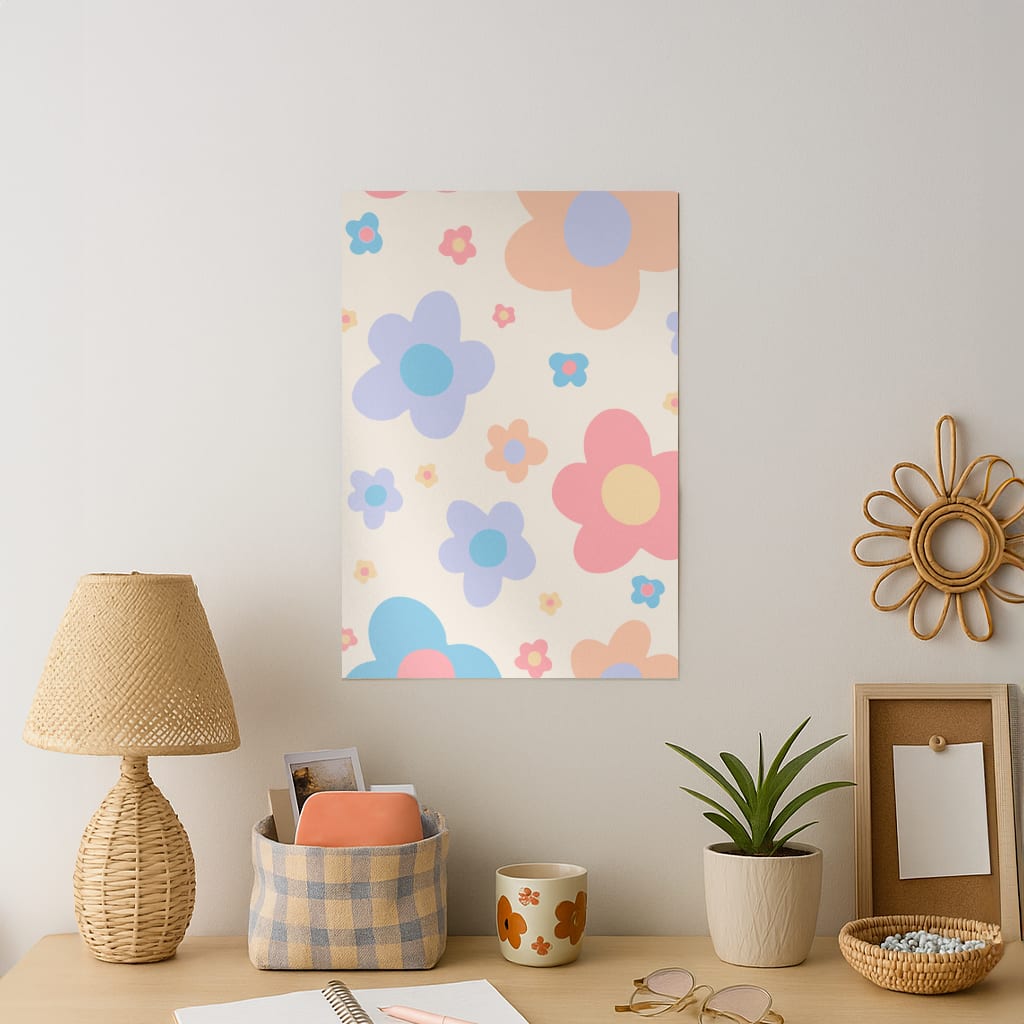 Playful Flower Pattern Art Print