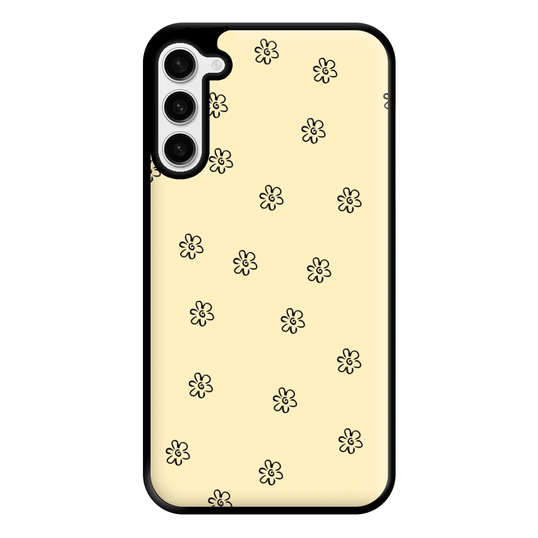 Detail Flower Pattern - Yellow Phone Case for Galaxy S23 Plus