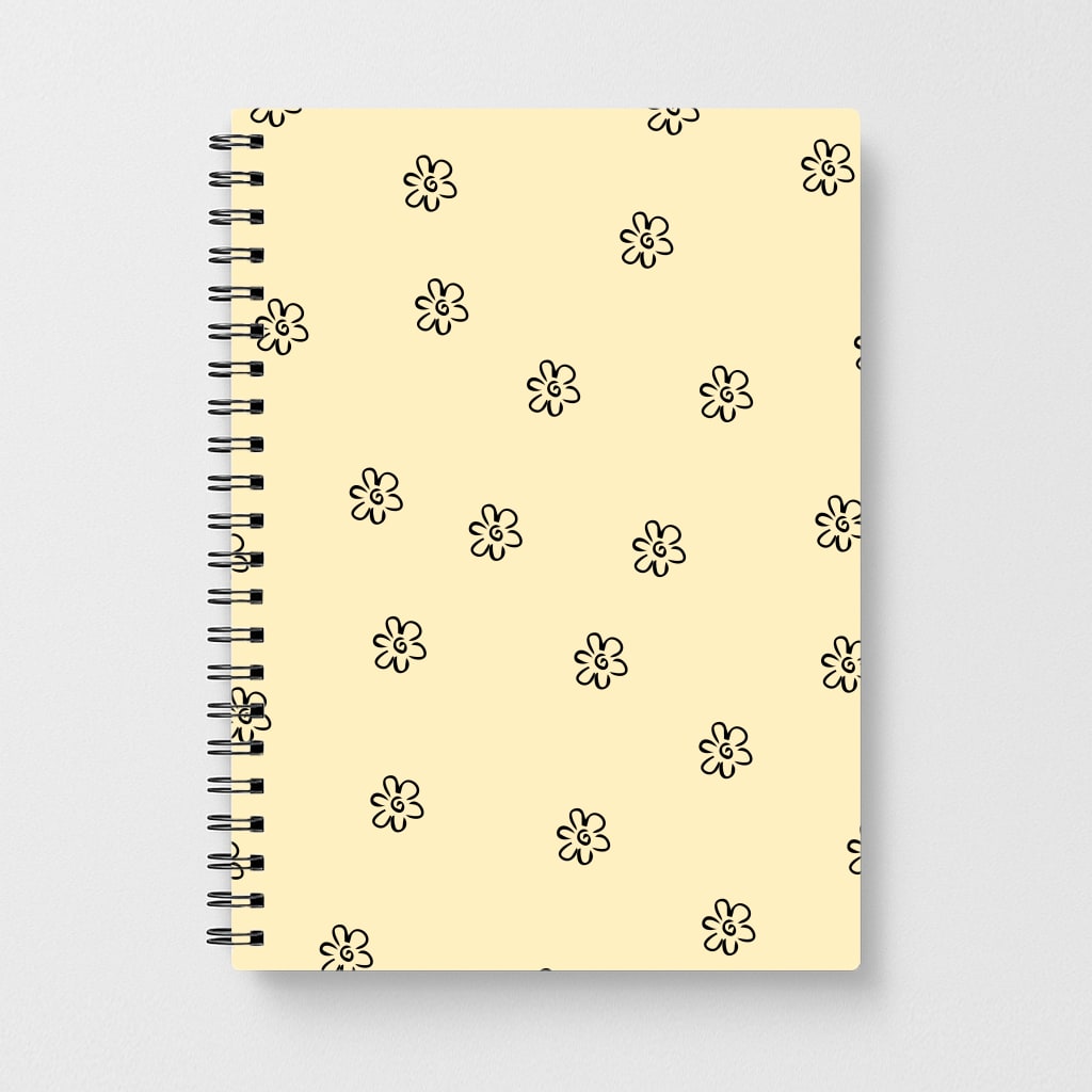 Detail Flower Pattern - Yellow Notebook