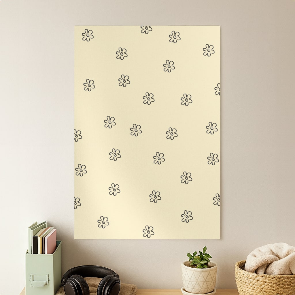 Detail Flower Pattern - Yellow Poster