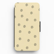 Detail Flower Pattern - Yellow Flip / Wallet Phone Case 1