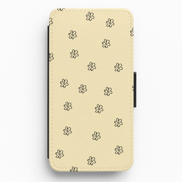 Detail Flower Pattern - Yellow Flip / Wallet Phone Case