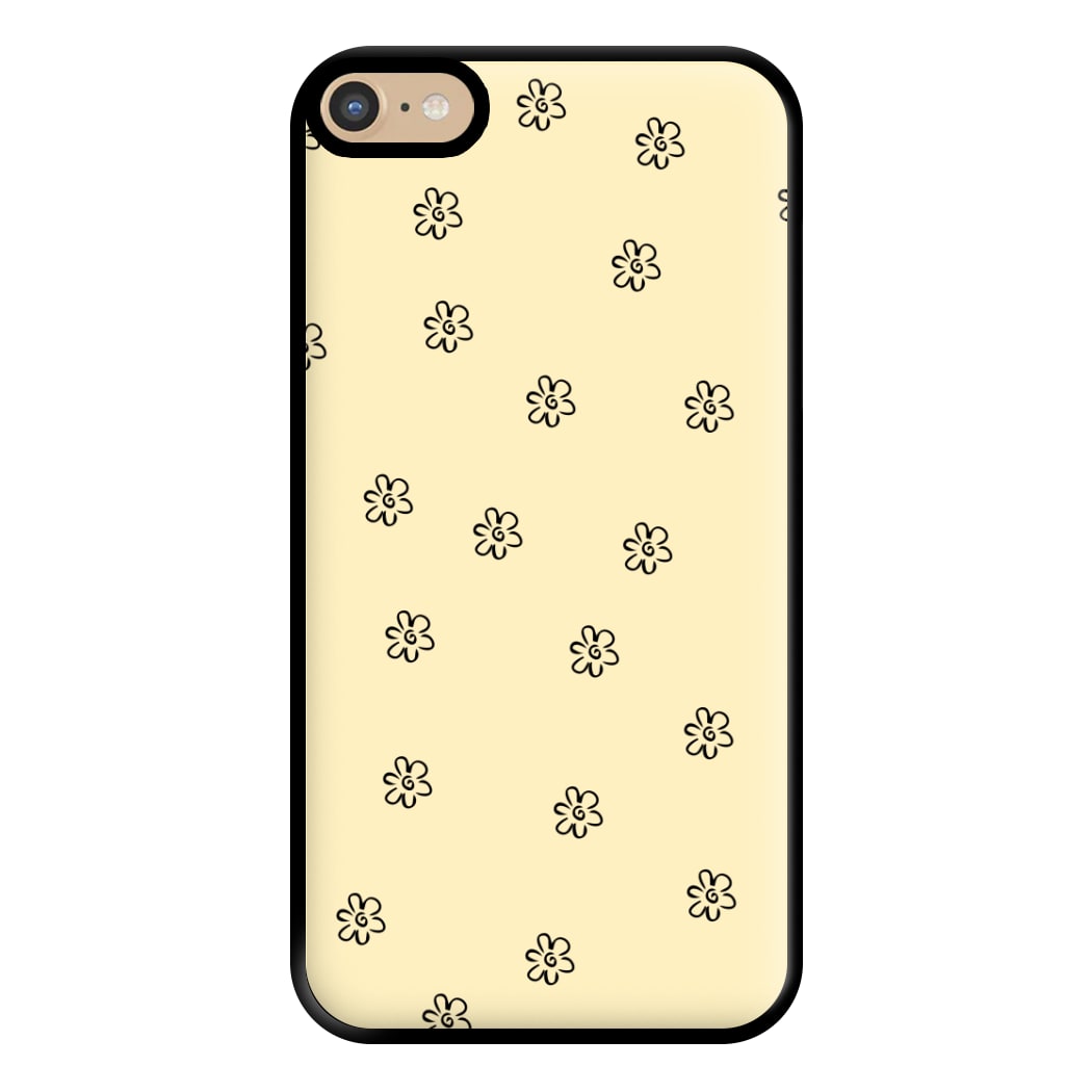 Detail Flower Pattern - Yellow Phone Case for iPhone 6 Plus / 7 Plus / 8 Plus