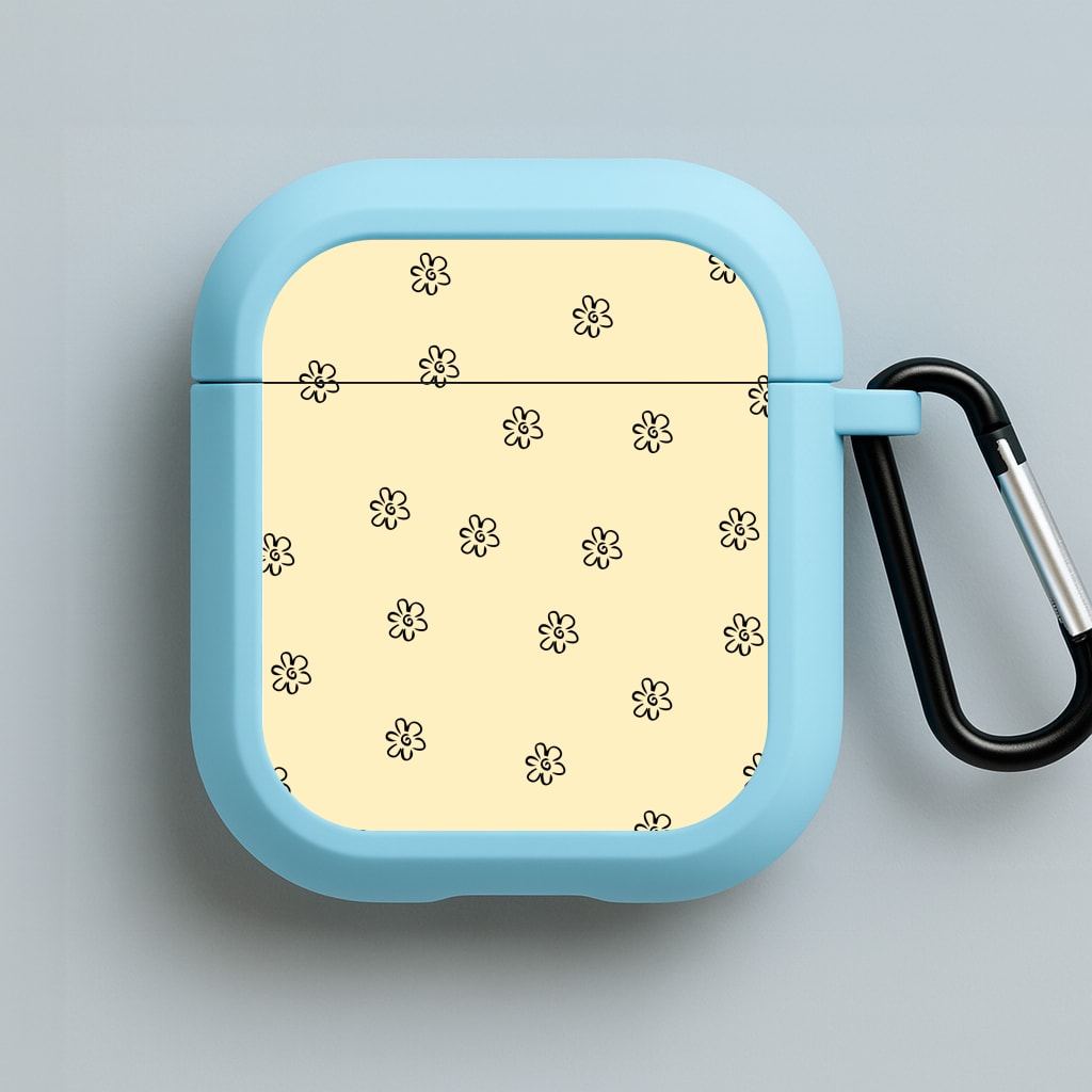 Detail Flower Pattern - Yellow Blue AirPods Case