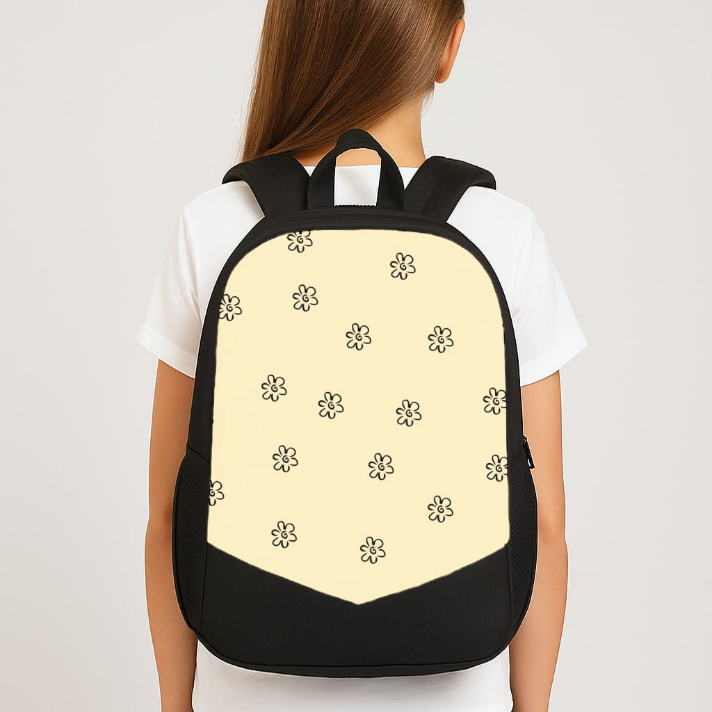 Detail Flower Pattern - Yellow Large School Bag