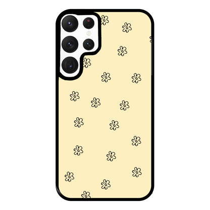 Detail Flower Pattern - Yellow Phone Case for Galaxy S22 Ultra