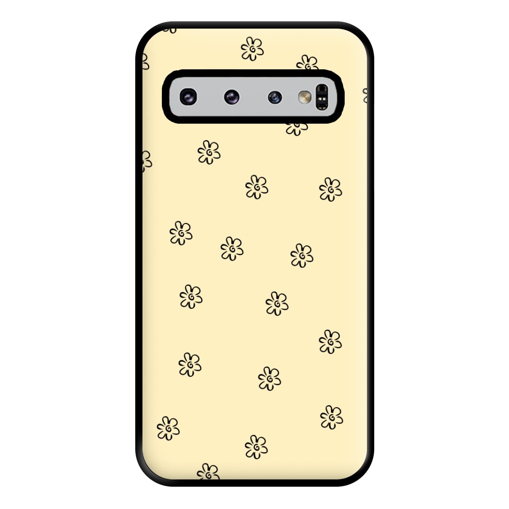 Detail Flower Pattern - Yellow Phone Case for Galaxy S10 Plus