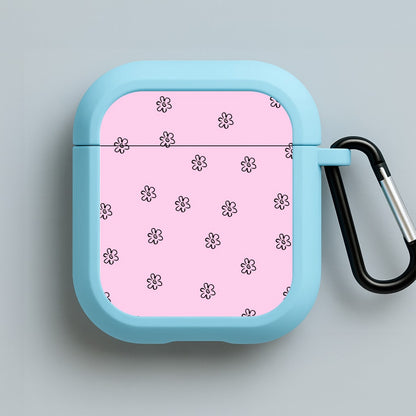 Detail Flower Pattern - Pink Blue AirPods Case