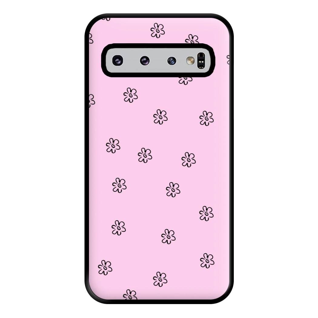 Detail Flower Pattern - Pink Phone Case for Galaxy S10 Plus