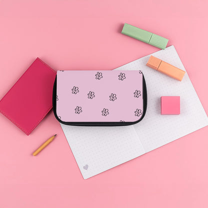 Detail Flower Pattern - Pink Pencil Case