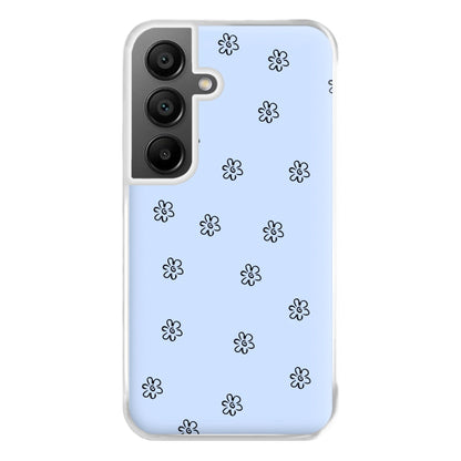 Detail Flower Pattern - Blue Phone Case for Galaxy A55