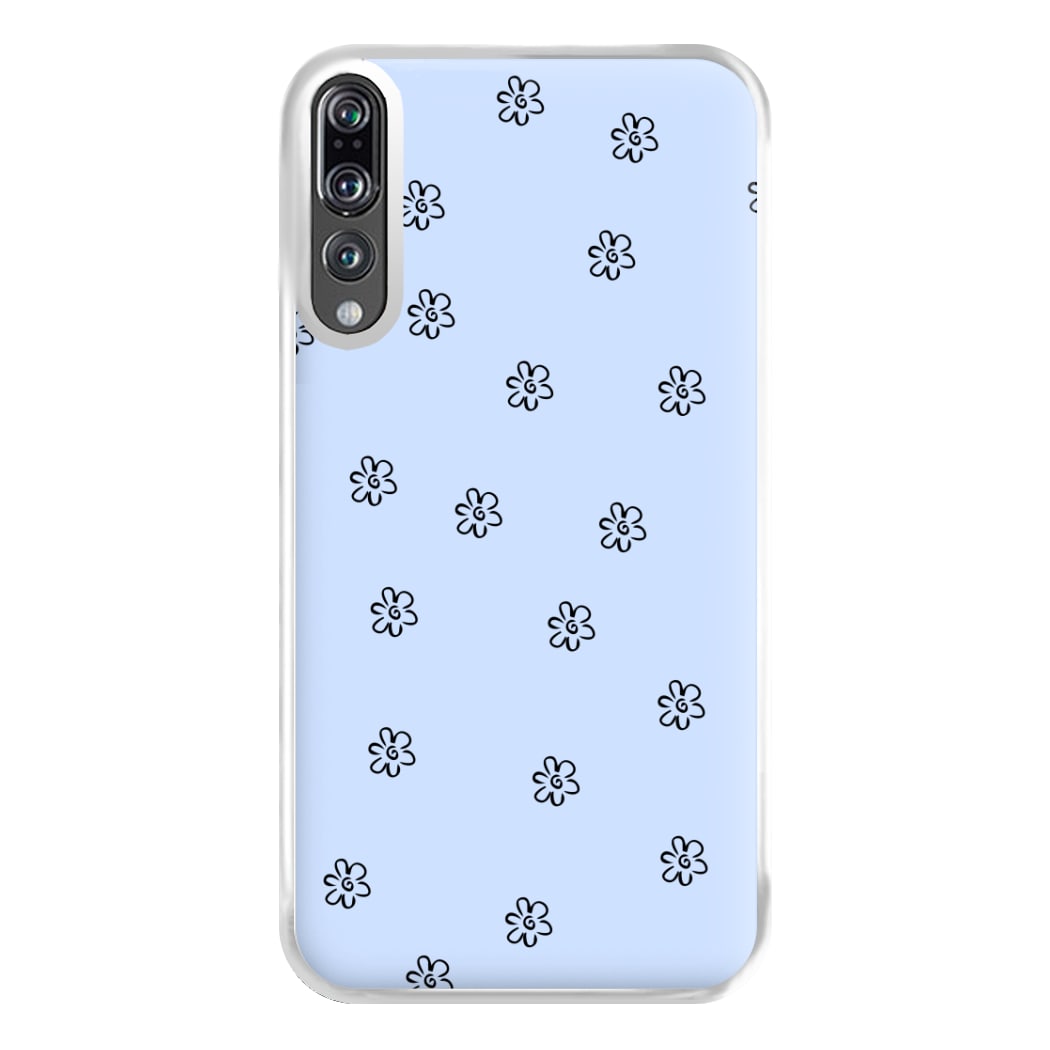 Detail Flower Pattern - Blue Phone Case for Huawei P20 Pro