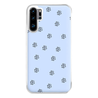 Detail Flower Pattern - Blue Phone Case for Huawei P30 Pro