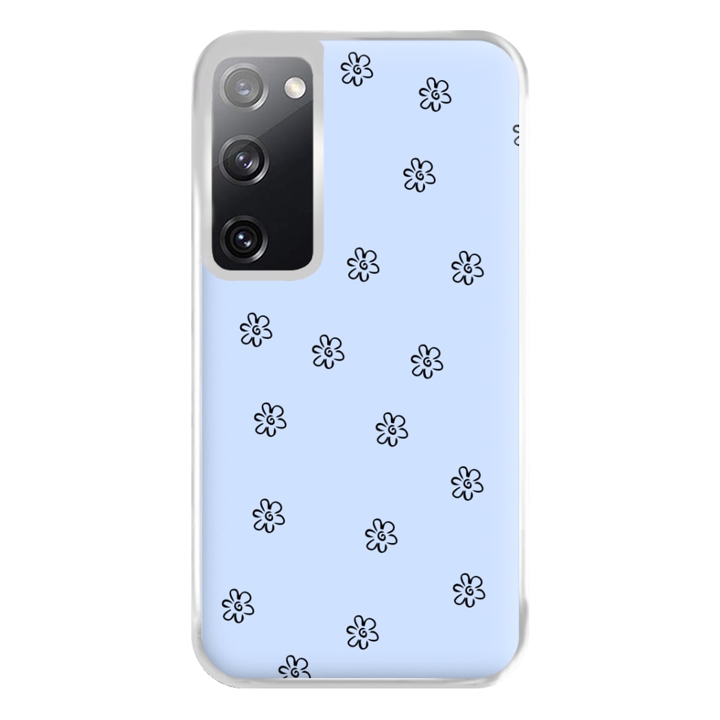 Detail Flower Pattern - Blue Phone Case for Galaxy S20