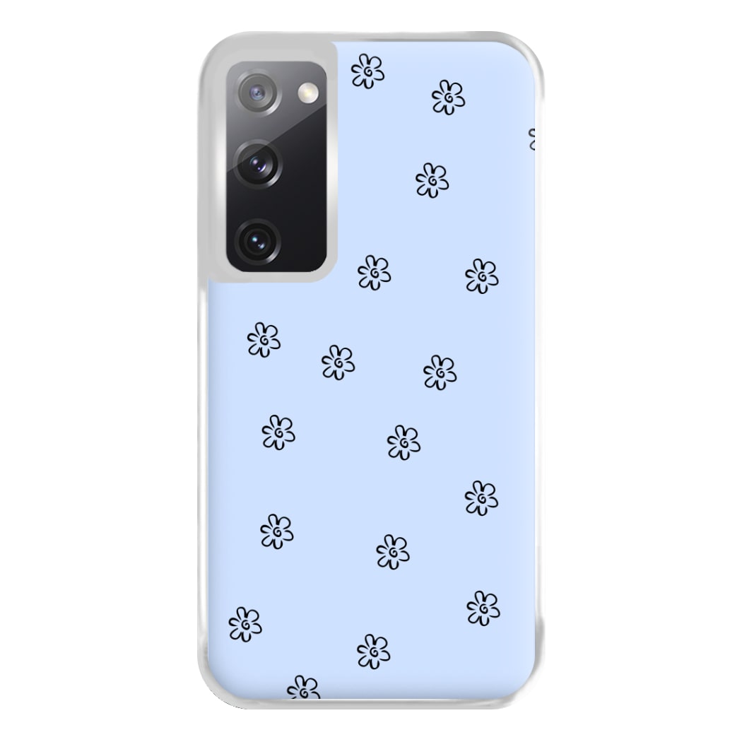 Detail Flower Pattern - Blue Phone Case for Galaxy S20FE