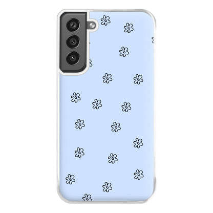 Detail Flower Pattern - Blue Phone Case for Galaxy S21FE