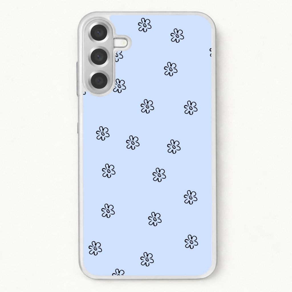 Detail Flower Pattern - Blue Phone Case for Galaxy A37