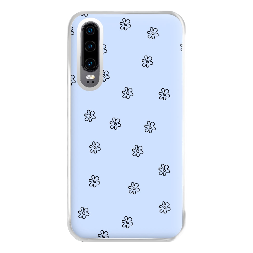 Detail Flower Pattern - Blue Phone Case for Huawei P30