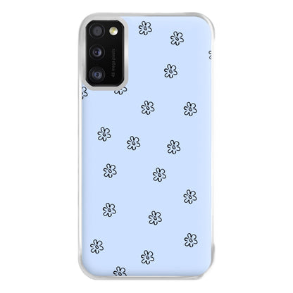 Detail Flower Pattern - Blue Phone Case for Galaxy A41