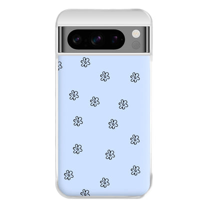 Detail Flower Pattern - Blue Phone Case for Google Pixel 8 Pro