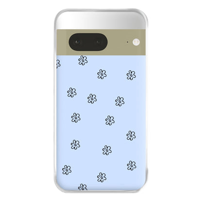 Detail Flower Pattern - Blue Phone Case for Google Pixel 7a