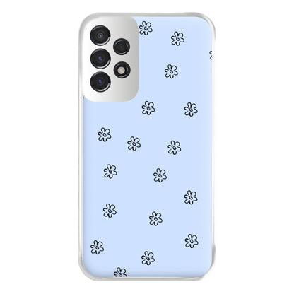 Detail Flower Pattern - Blue Phone Case for Galaxy A53