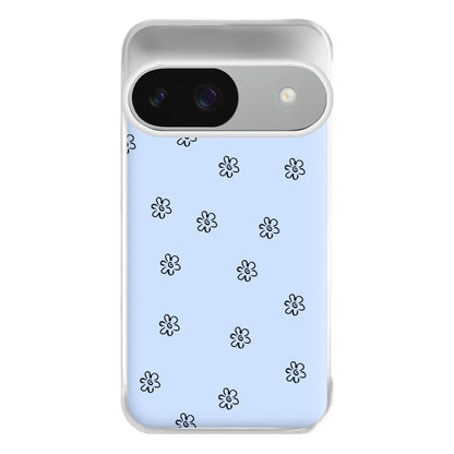 Detail Flower Pattern - Blue Phone Case for Google Pixel 9 / 9 Pro