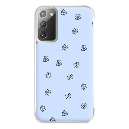 Detail Flower Pattern - Blue Phone Case for Galaxy Note 20 Ultra