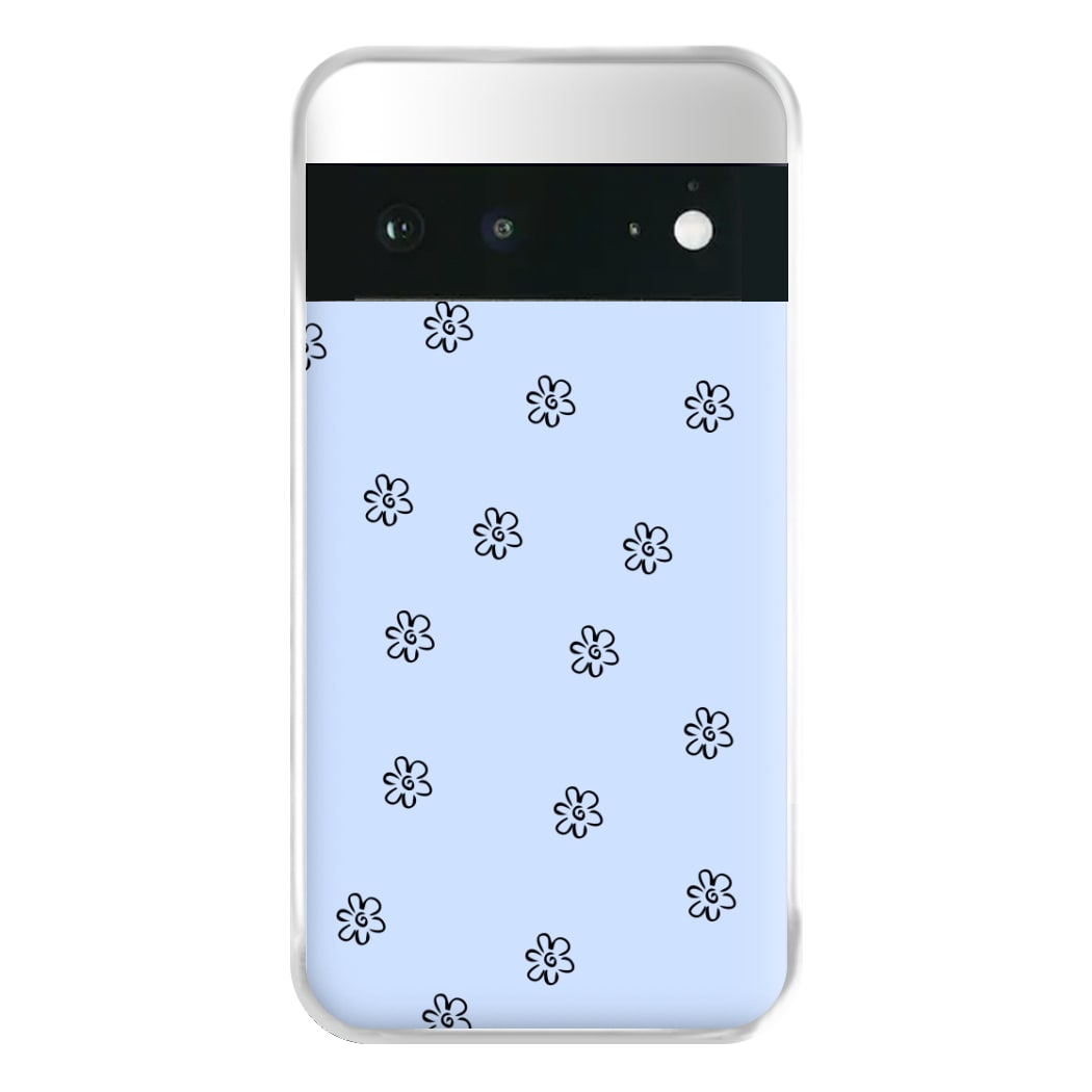 Detail Flower Pattern - Blue Phone Case for Google Pixel 6a