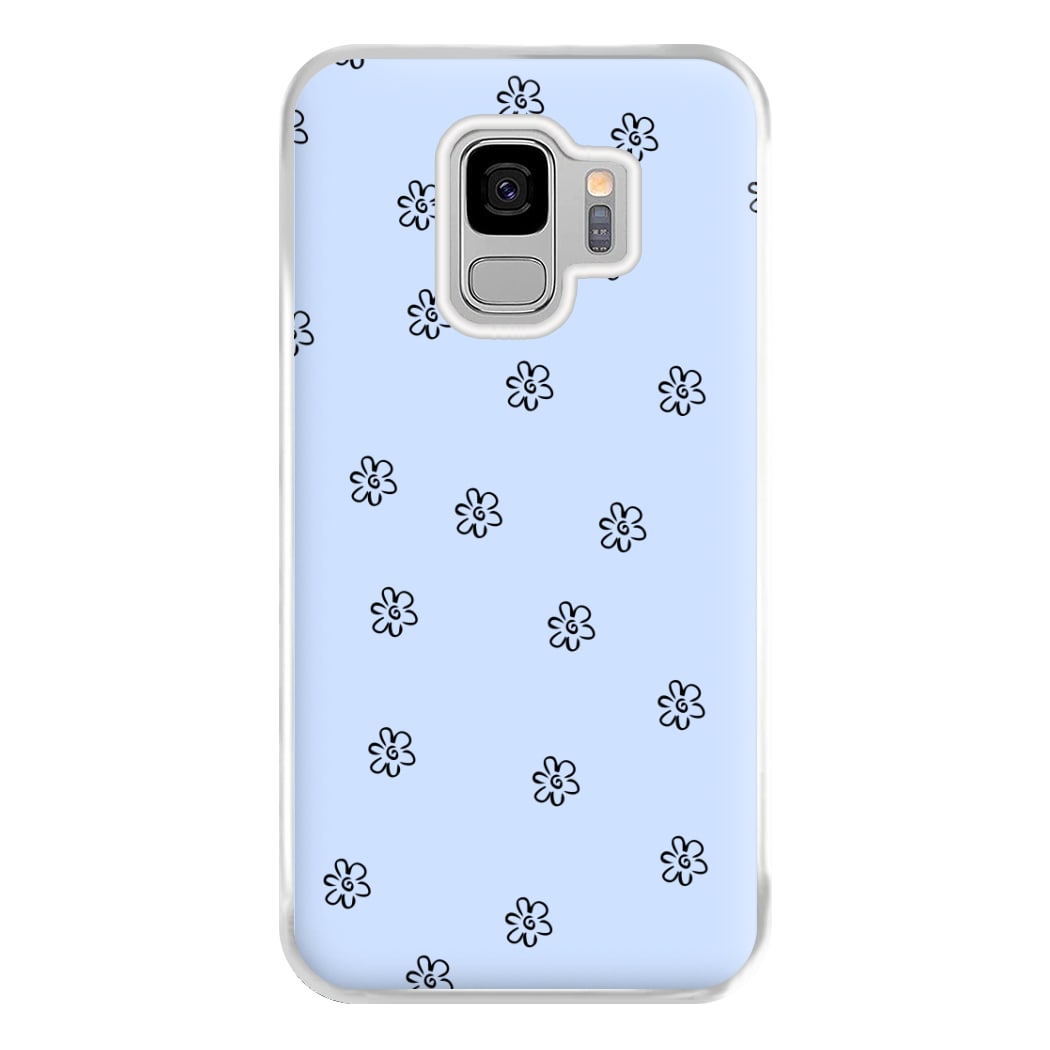 Detail Flower Pattern - Blue Phone Case for Galaxy S9 Plus