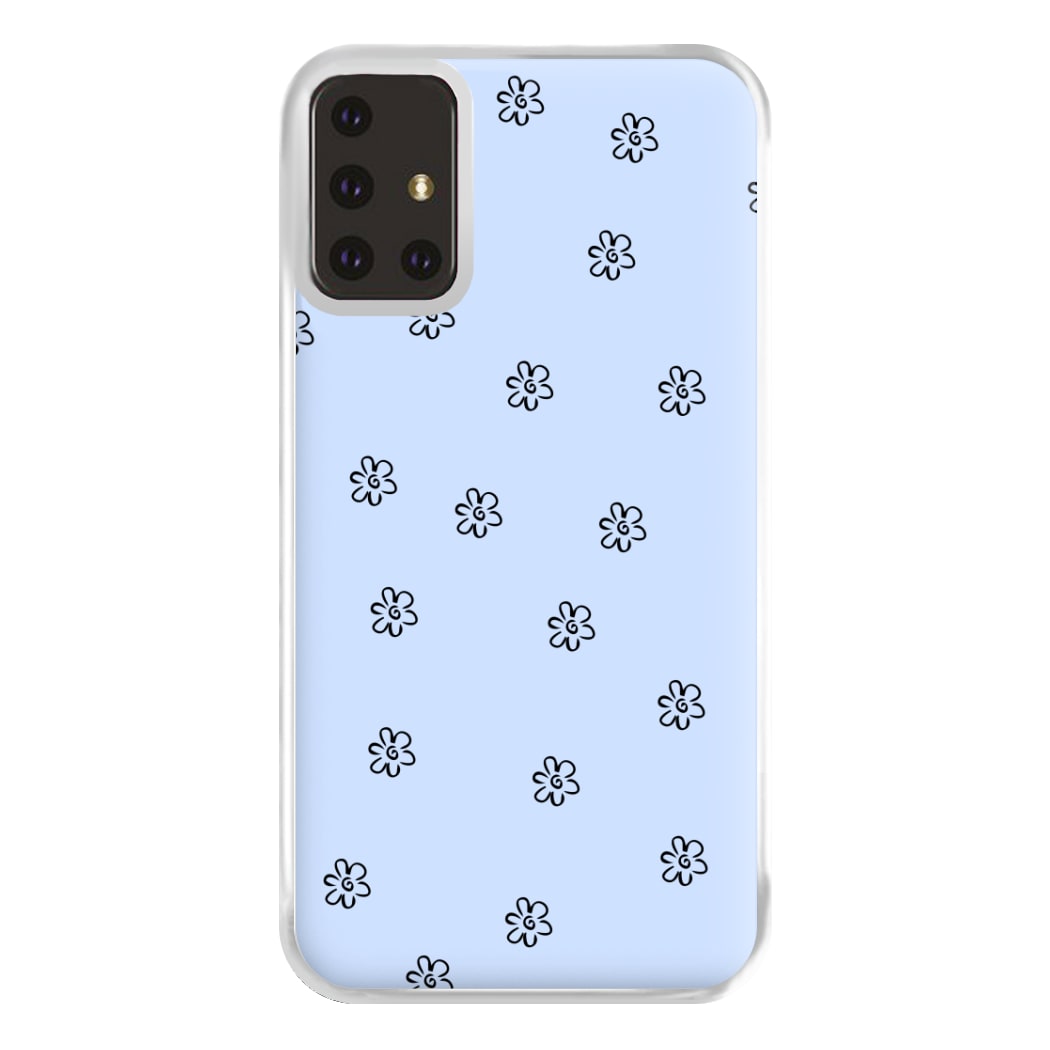 Detail Flower Pattern - Blue Phone Case for Galaxy A71