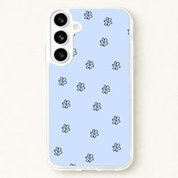 Detail Flower Pattern - Blue Phone Case for Galaxy S26 Plus