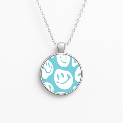 Trippn Smiley - Blue Circle Necklace