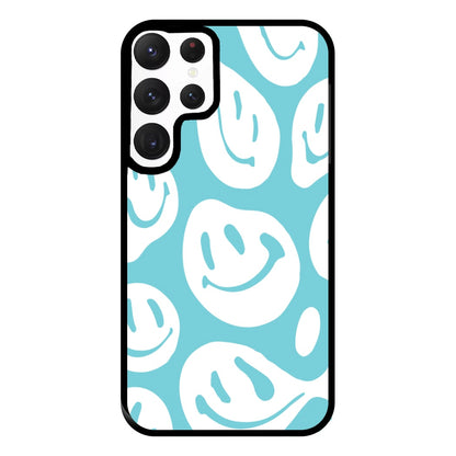 Trippn Smiley - Blue Phone Case for Galaxy S22 Ultra