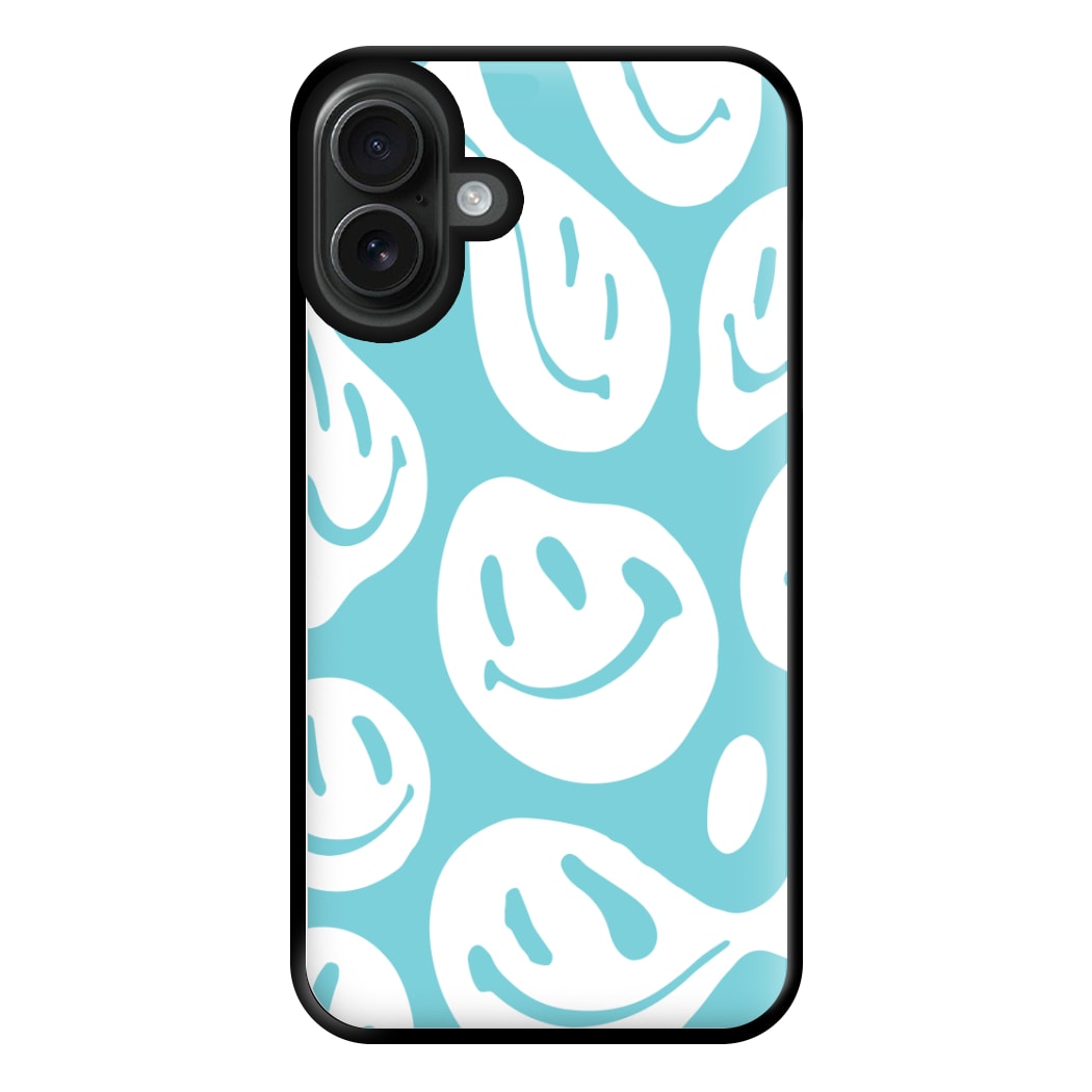 Trippn Smiley - Blue Phone Case for iPhone 16 Plus