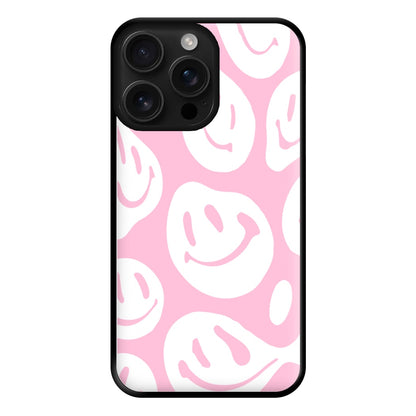 Trippn Smiley - Pink Phone Case for iPhone 16 Pro Max