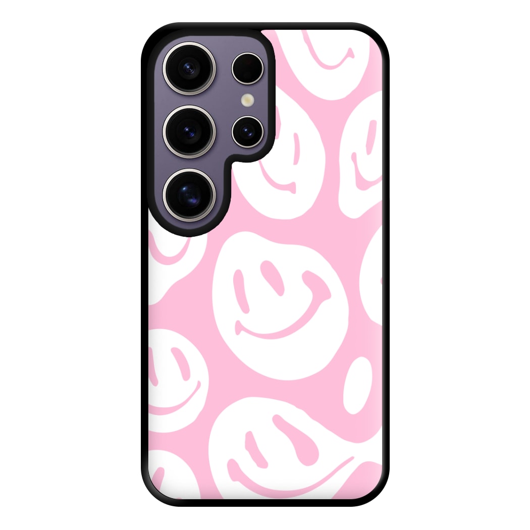 Trippn Smiley - Pink Phone Case for Galaxy S25 Ultra