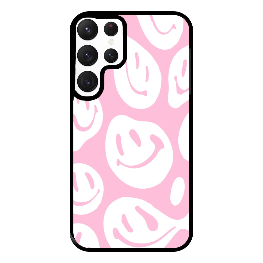 Trippn Smiley - Pink Phone Case for Galaxy S22 Ultra