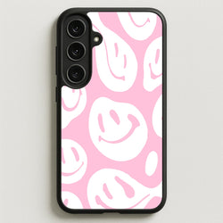 Trippn Smiley - Pink Phone Case for Galaxy S25FE
